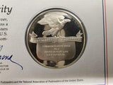 Vtg '71 Postmasters America Commemorative Issue Coin #2 W/Cert Auth Ster Silver