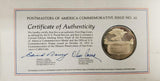 Vtg '71 Postmasters America Commemorative Issue Coin #10 W/Cert Auth Ster Silver