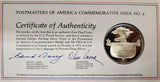 Vtg '71 Postmasters America Commemorative Issue Coin #6 W/Cert Auth Ster Silver