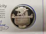 Vtg '72 Postmasters America Commemorative Issue Coin #13 W/Cert Auth Ster Silver