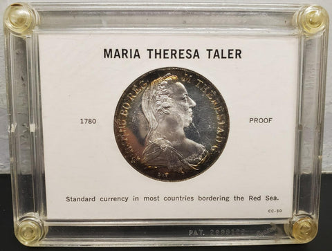 Vtg Maria Theresa Taler 1780 Silver  Coin Border Red Sea Collectib