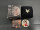 '05 US Minted Colorized Silver Eagle Solid Silver Coin Collectible Coin Gorgeous