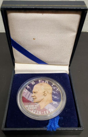 Vtg Colorized President Ike Eisenhower 1776-1976 Dollar Ornate Collectible Coin