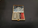 Vtg  Gillette Golden Razor w Blades Case Mirror Shaving Travel Blades Set Lot