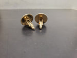 Vtg Antique Men's Gold/Black Cufflinks Embossed W/Music Notes Suit Tie Tuxedo VF