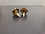 Vtg Antique Men's Gold/Black Cufflinks Embossed W/Music Notes Suit Tie Tuxedo VF