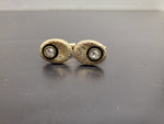 Vtg Antique Men's Gold Diamond Ornate Cufflinks Jewelry Suit Tie Tuxedo Gala VF