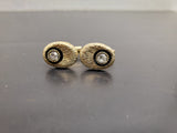 Vtg Antique Men's Gold Diamond Ornate Cufflinks Jewelry Suit Tie Tuxedo Gala VF
