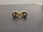 Vtg Antique Men's Gold Diamond Ornate Cufflinks Jewelry Suit Tie Tuxedo Gala VF