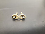Vtg Antique Men's Gold Diamond Ornate Cufflinks Jewelry Suit Tie Tuxedo Gala VF