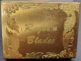 Vtg  Gillette Golden Razor w Blades Case Mirror Shaving Travel Blades Set Lot