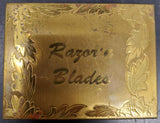 Vtg  Gillette Golden Razor w Blades Case Mirror Shaving Travel Blades Set Lot