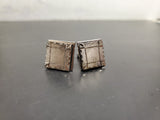 Vtg Antique Men's Silver Platinum Tone Ornate Cufflinks Jewelry Suit Tie Tuxedo
