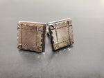 Vtg Antique Men's Silver Platinum Tone Ornate Cufflinks Jewelry Suit Tie Tuxedo