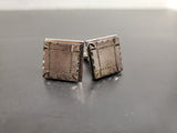 Vtg Antique Men's Silver Platinum Tone Ornate Cufflinks Jewelry Suit Tie Tuxedo