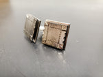 Vtg Antique Men's Silver Platinum Tone Ornate Cufflinks Jewelry Suit Tie Tuxedo