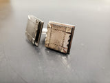 Vtg Antique Men's Silver Platinum Tone Ornate Cufflinks Jewelry Suit Tie Tuxedo