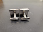 Vtg Antique Men's Silver Platinum Tone Ornate Cufflinks Jewelry Suit Tie Tuxedo