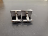 Vtg Antique Men's Silver Platinum Tone Ornate Cufflinks Jewelry Suit Tie Tuxedo