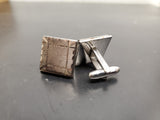 Vtg Antique Men's Silver Platinum Tone Ornate Cufflinks Jewelry Suit Tie Tuxedo
