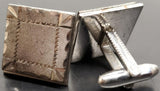 Vtg Antique Men's Silver Platinum Tone Ornate Cufflinks Jewelry Suit Tie Tuxedo