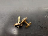 Vtg Antique Men's Gold Onyx Stone Ornate Cufflinks Jewelry Suit Tie Tuxedo Gala