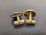 Vtg Antique Men's Gold Onyx Stone Ornate Cufflinks Jewelry Suit Tie Tuxedo Gala