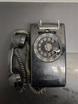 Vtg Bell System Western Electric Black Rotary Wall Phone 554F Collectible Unique