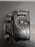 Vtg Bell System Western Electric Black Rotary Wall Phone 554F Collectible Unique