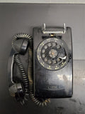 Vtg Bell System Western Electric Black Rotary Wall Phone 554F Collectible Unique