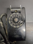Vtg Bell System Western Electric Black Rotary Wall Phone 554F Collectible Unique