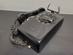 Vtg Bell System Western Electric Black Rotary Wall Phone 554F Collectible Unique