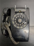 Vtg Bell System Western Electric Black Rotary Wall Phone 554F Collectible Unique
