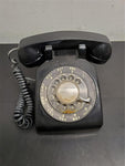 Vtg Bell System Western Electric Black Rotary Dial Office Desk Phone Model 500