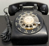 Vtg Bell System Western Electric Black Rotary Dial Office Desk Phone Model 500