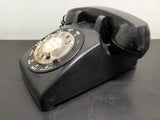 Vtg Bell System Western Electric Black Rotary Dial Office Desk Phone Model 500