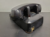 Vtg Bell System Western Electric Black Rotary Dial Office Desk Phone Model 500