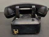 Vtg Bell System Western Electric Black Rotary Dial Office Desk Phone Model 500