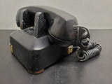 Vtg Bell System Western Electric Black Rotary Dial Office Desk Phone Model 500
