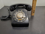 Vtg Bell System Western Electric Black Rotary Dial Office Desk Phone Model 500