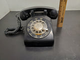 Vtg Bell System Western Electric Black Rotary Dial Office Desk Phone Model 500