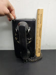 Vtg Bell System Western Electric Black Rotary Wall Phone 554F Collectible Unique