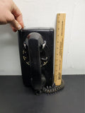 Vtg Bell System Western Electric Black Rotary Wall Phone 554F Collectible Unique