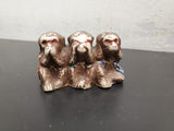 Vtg Hear See Speak No Evil Monkeys Handmade/Painted Japan Collectible Figurines