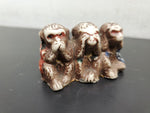Vtg Hear See Speak No Evil Monkeys Handmade/Painted Japan Collectible Figurines