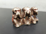 Vtg Hear See Speak No Evil Monkeys Handmade/Painted Japan Collectible Figurines