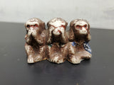 Vtg Hear See Speak No Evil Monkeys Handmade/Painted Japan Collectible Figurines