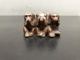 Vtg Hear See Speak No Evil Monkeys Handmade/Painted Japan Collectible Figurines