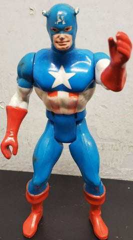 Vtg 1984 Marvel Comics Group Captain America Action Figure Movable Arms/Legs VF