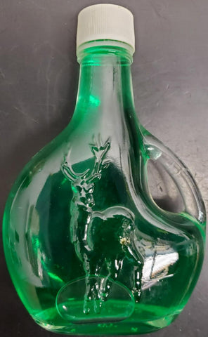 Vtg Decorative Ornate Stag Buck Deer  Bottle Food Coloring Green